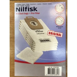 Boite de 4 Sacs +préfiltre Nilfisk Select/Power